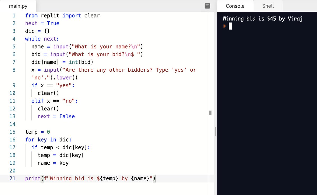 viraj155's tweet photo. Day 9 of #100DaysOfCode This one was relatively simple.  

@taimoormaliik @peiyun_shen https://t.co/2c6dAWuWjQ