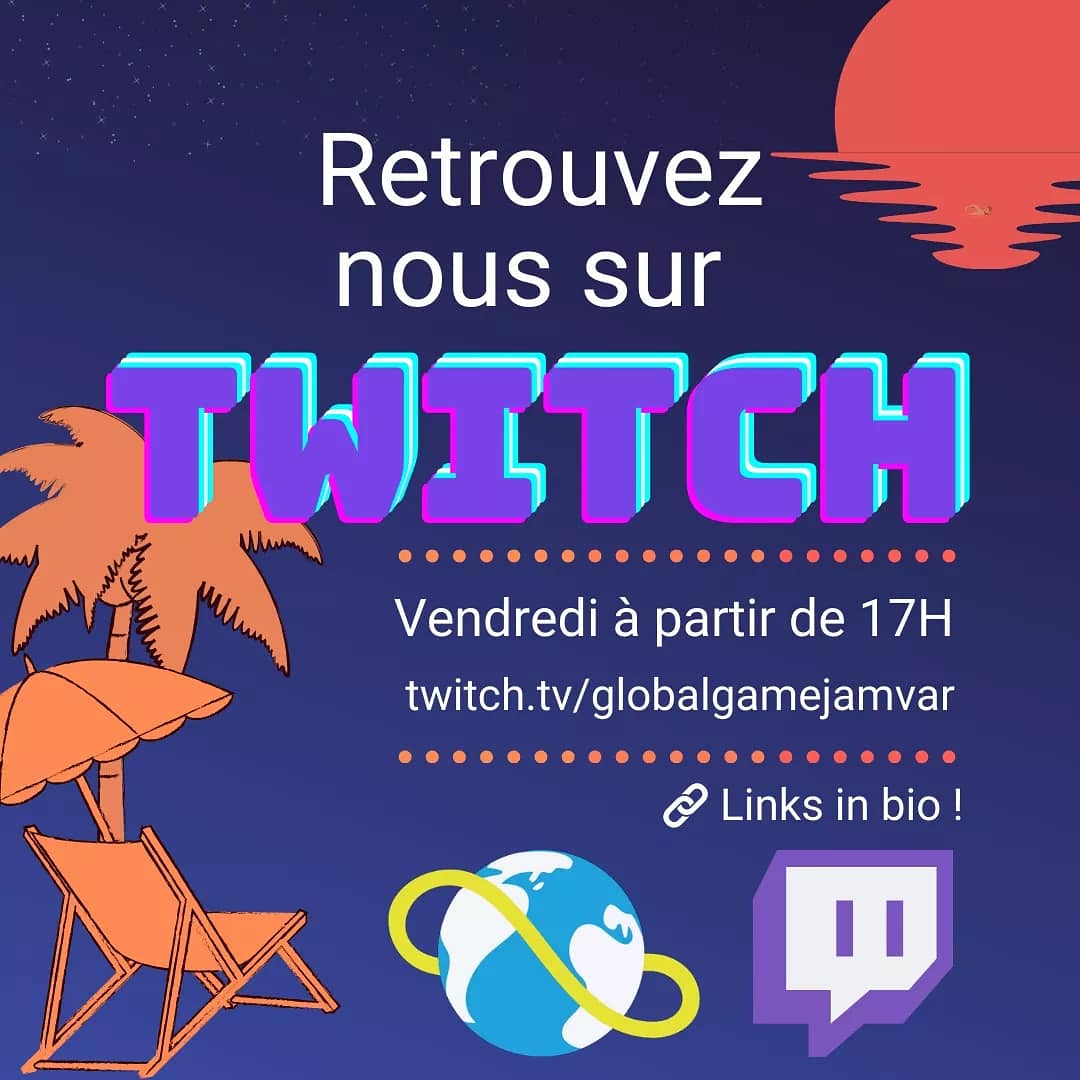 GGJVar's tweet image. À situation exceptionnelle, ... Événement exceptionnel ! 🎉

Cette année, une équipe Twitch a été mise en place pour vous accompagner tout au long de l'événement et répondre à vos questions. 📹

On vous attends nombreux ! Rejoignez nous sur twitch.tv/globalgamejamv…