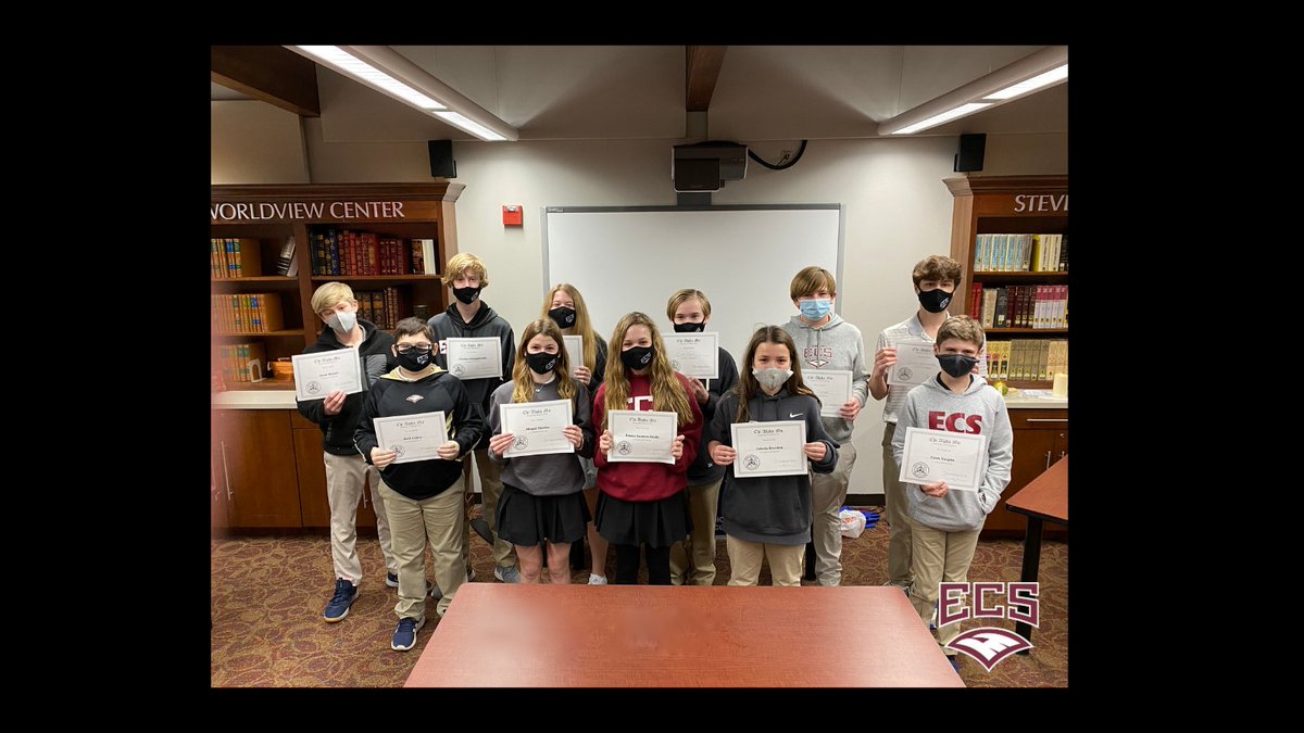 ecs_eagles's tweet photo. Congrats to new initiates of Chi Alpha Mu middle school math honor society! 

Emma Sanders Brady 
Dakota Breeden
Drew Bryant
Walt Butler
Jack Colley
Chase Ellingsworth 
Abigail Nicholas
Chase Petit
Graham Sorgenfrei
Caleb Vaughn
Ainsley Wages 

#ECSSTEM #ECSacademics #ECSeagles https://t.co/GIEXY0bBtk