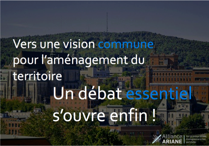 AllianceARIANE's tweet photo. Lancement de la grande conversation nationale sur l'urbanisme et l'aménagement du territoire: un débat essentiel s’ouvre enfin. Bravo! Pour lire notre réaction enthousiaste à l'annonce de la ministre @AndreeLaforest 👉 https://t.co/vcYiElDH9e #PNAT #urbqc https://t.co/DPOI9kMMKv
