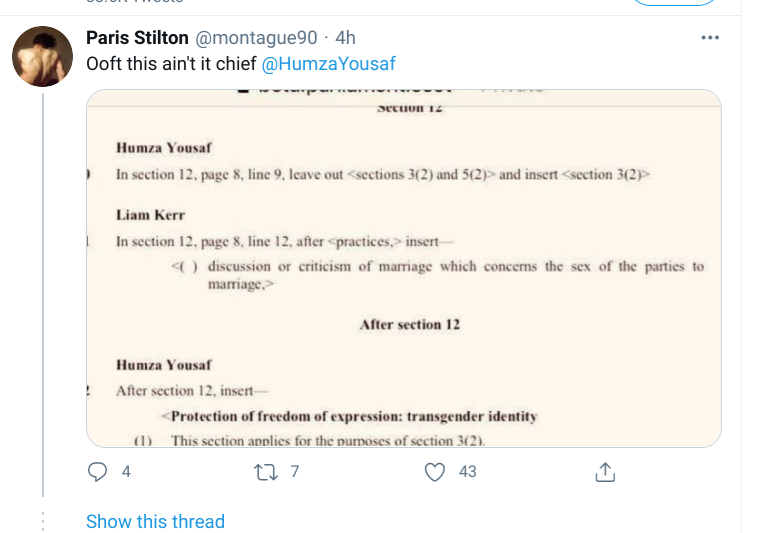Jordon, the former partner of Alyn Smith MP, who shared confidential messages on Twitter and who was prevented from standing after the Sun exposed his abusive behaviour, is also cross.Saying women might be able to talk about rights = "bowing to terfs"."Horrifying"