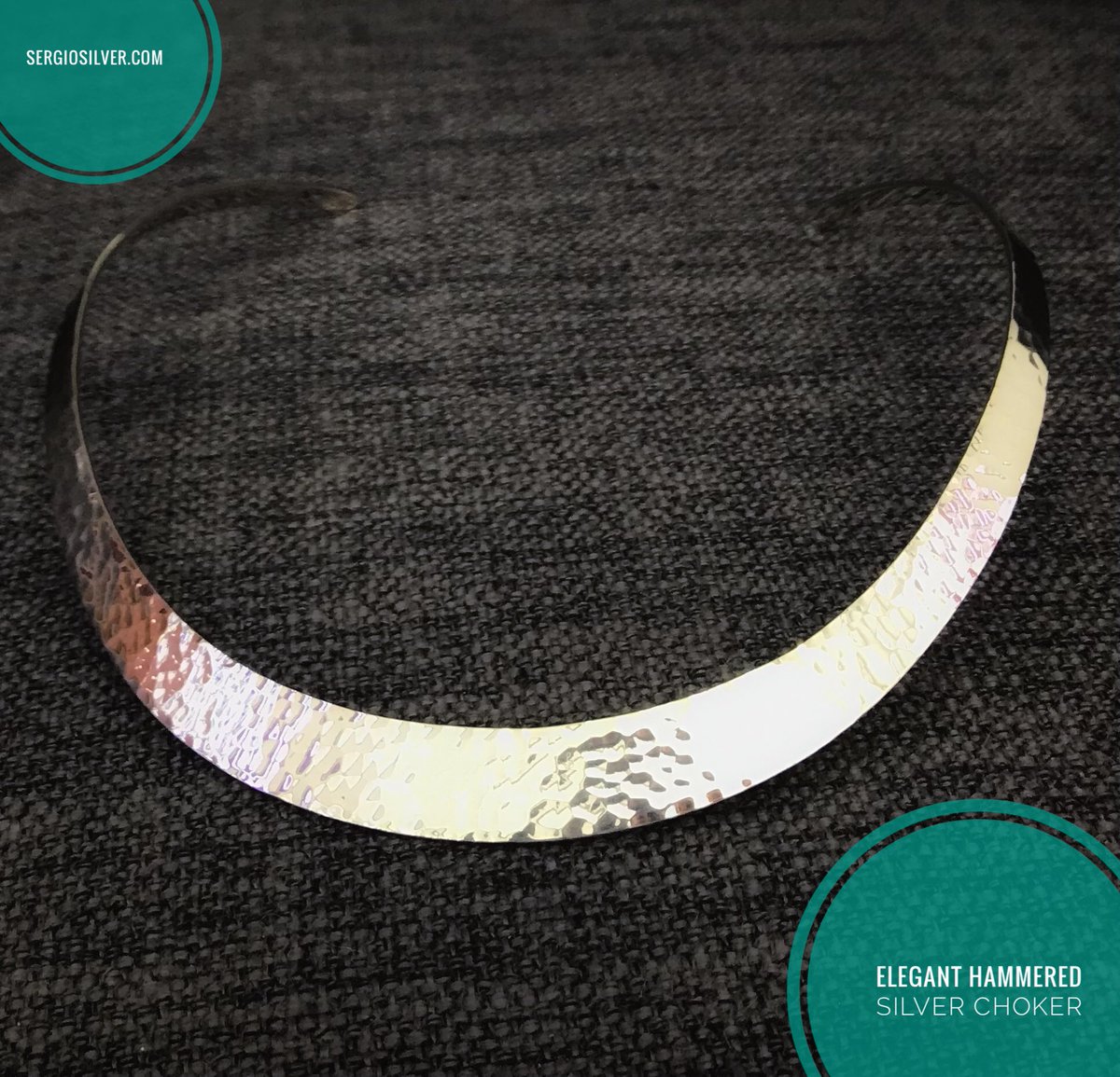 Elegant sterling silver choker with the hammered look.
.
#sergiosilvercoz #hammeredjewelry #hammered #design #silverchoker #silver #chokernecklace #shop #shopping #cozumel #onlineshopping #onlineshop #jewelry #fashion #style