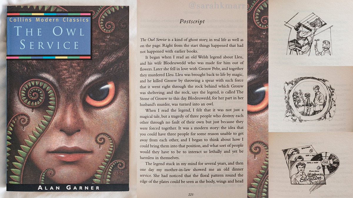 "The Owl Service", Alan Garner, Collins Modern Classics, 1998—The fern on James Marsh's cover reminds me of the Welsh hillsides of childhood holidays. This edition gains a 1998 postscript by Alan. It also has illustrations for each chapter, by Bob Harvey.— #OwlService 9/22