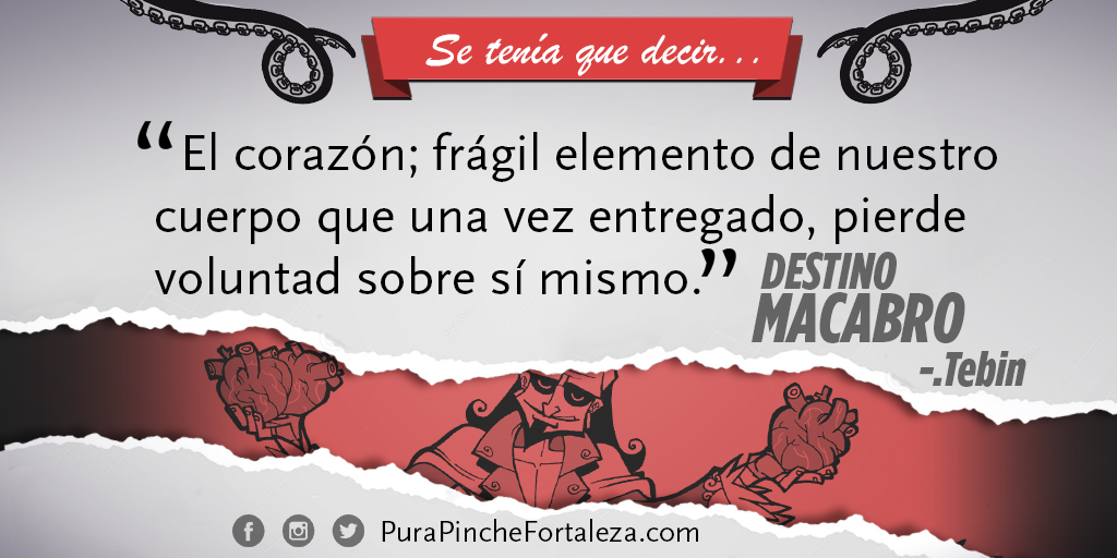 fortalezacomics's tweet image. #SeTeníaQueDecir 
"El corazón; frágil elemento de nuestro cuerpo que una vez entregado, pierde voluntad sobre sí mismo."
¡Tienes que leer DESTINO MACABRO de @tebin !