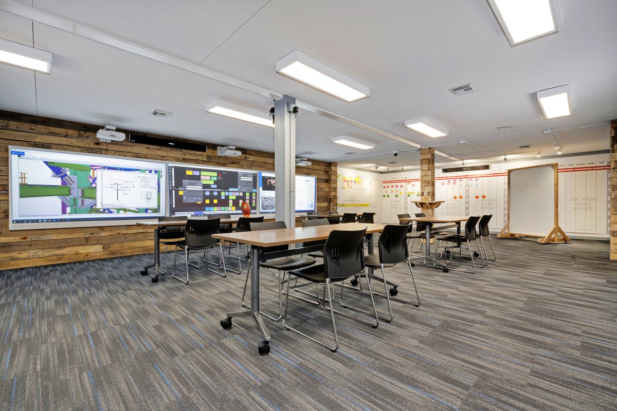unifiedworksinc's tweet photo. We are thrilled to announce the opening of our new #LeanConstruction planning space, in collaboration w/ @NialliInc, that supports any combination of in-person &amp; remote participants. #PullPlanning @LeanConstruct 

Read more in today's @businessinsider >> 
https://t.co/a2m7RJTiXG https://t.co/wTG0TtNZ5z