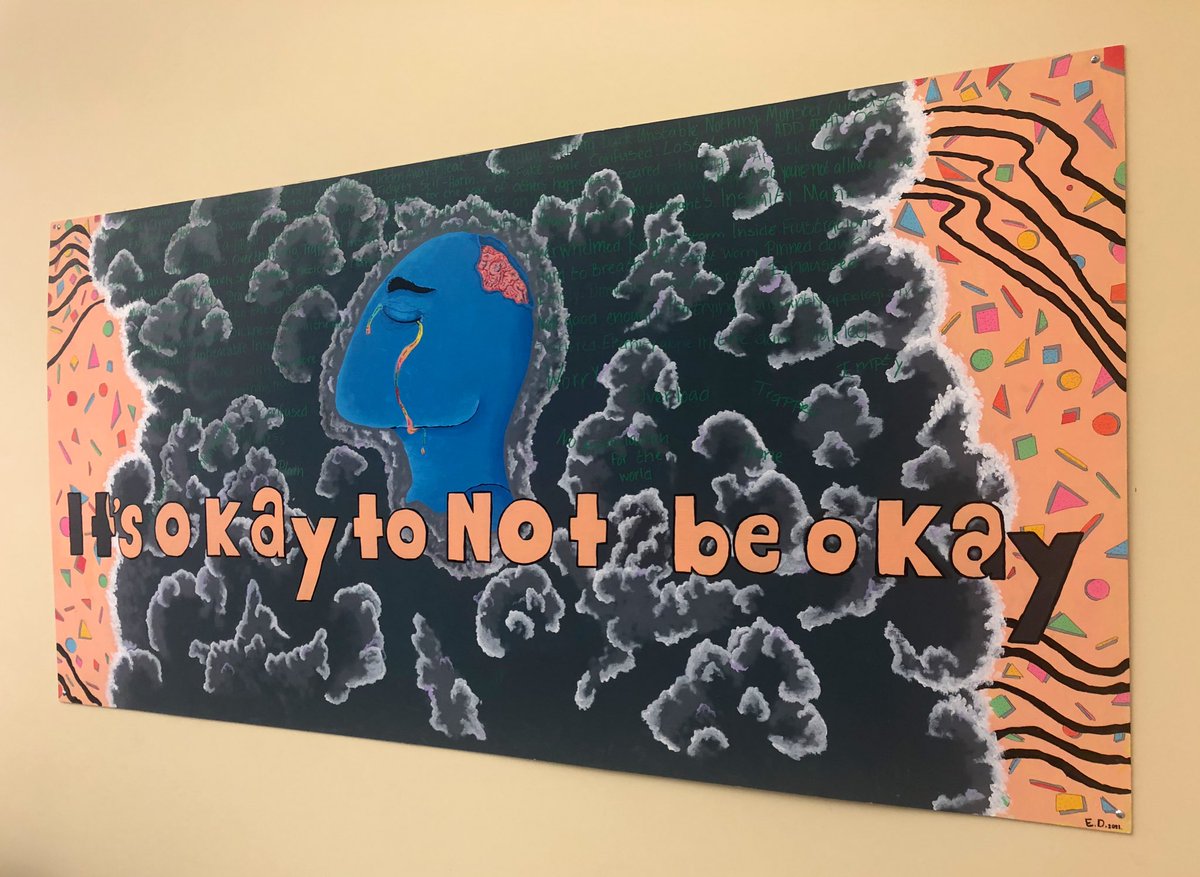 Freshman <a href="/WestOttawaHS/">West Ottawa HS</a> and member of <a href="/WORenaissance/">WO Renaissance</a>, Jade DeMaagd created this piece of artwork to hang on the wall of our counseling lobby to “provide something encouraging and hopeful” for students to look at in a moment they may need it. 👏🏽👏🏽👏🏽