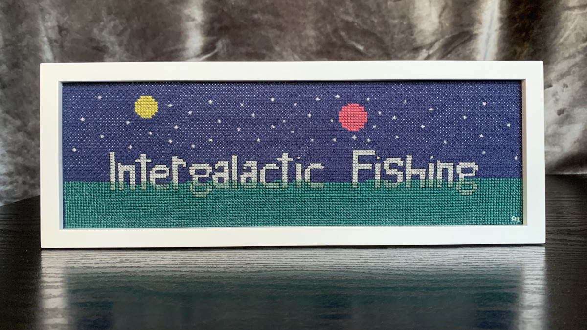 Check out this amazing Intergalactic Fishing cross stitch that my sister made for me!

#gaming #crossstitch #indiegame #indiedev #indiedevhour