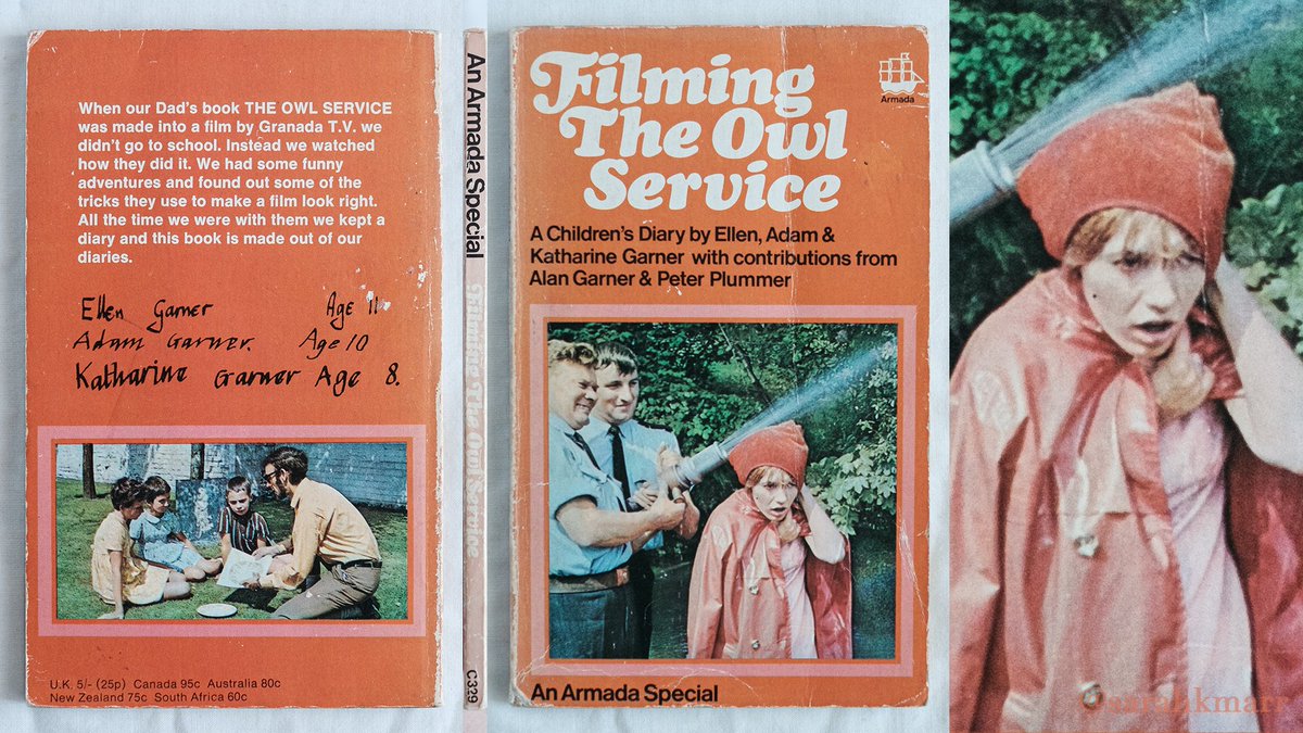 "Filming the Owl Service", Alan, Ellen, Adam & Katherine Garner, & Peter Plummer, Armada, 1970—This fantastic little volume was written by Alan's children, Alan & the series's director. Hard to find, harder to find at a reasonable price. But not impossible.— #OwlService 15/22