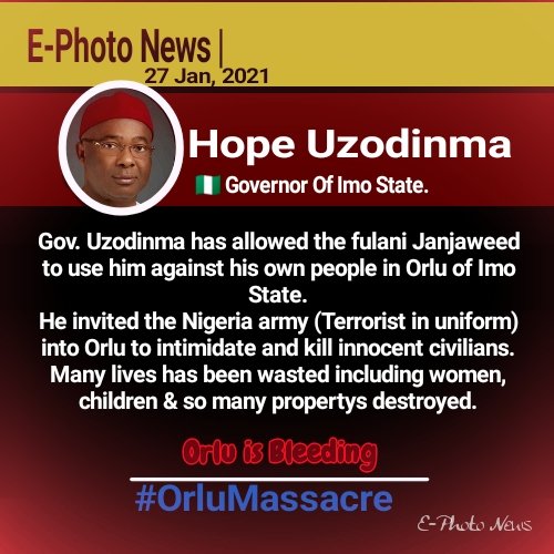 UFBiafraFreedom's tweet photo. #OrluMassacre was sponsored by @Hope_Uzodimma1. 
Hope Uzodinma must not go unpunished he must face @IntlCrimCourt.

@StateDept
@MaziNnamdiKanu
@AloyEjimakor 
 @Amaka_Ekwo 
@Carolynkimbrly https://t.co/iBqsOeGXsB