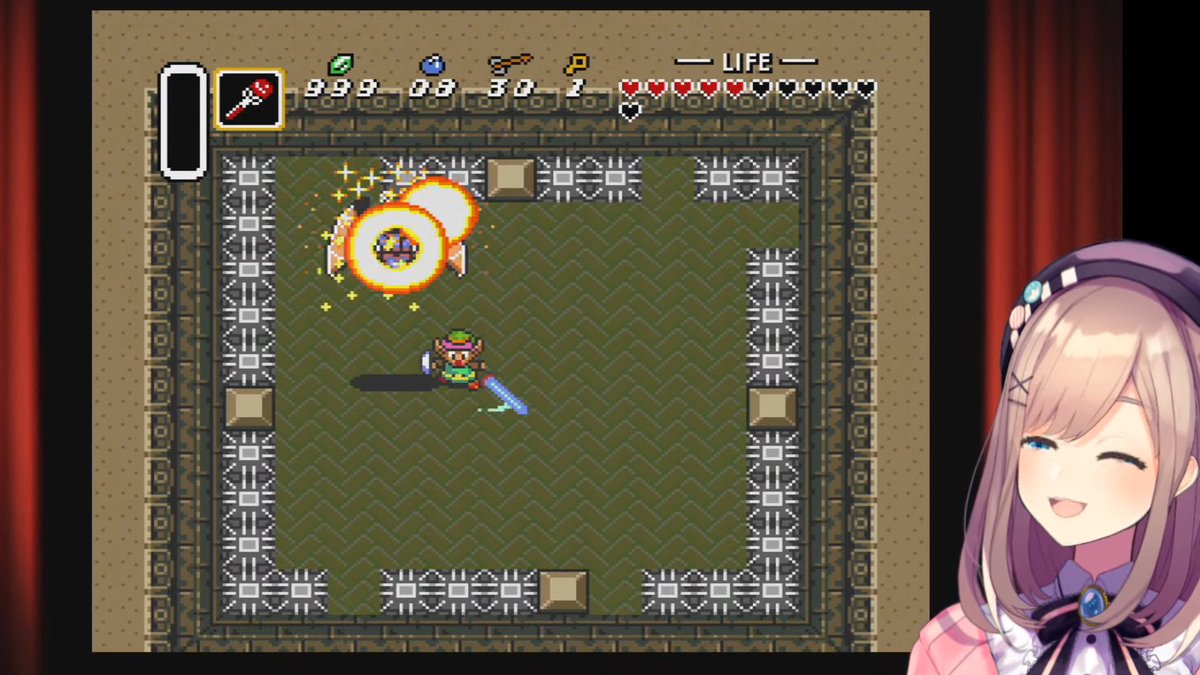 Halki ハルキ ドクロの森ボス ガモース に遭遇 厄介なステージで弾を放つボスを初見撃破 ゼルダの伝説 神々の トライフォース 閃いたｯｯ 鈴原るる にじさんじ T Co Yssu06jntx すずはライブ