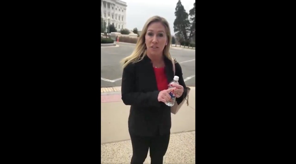 WATCH: Video shows Rep. Greene calling Parkland shooting survivor a "coward" https://t.co/pKVA8cgquo https://t.co/QExQ6CdU6g