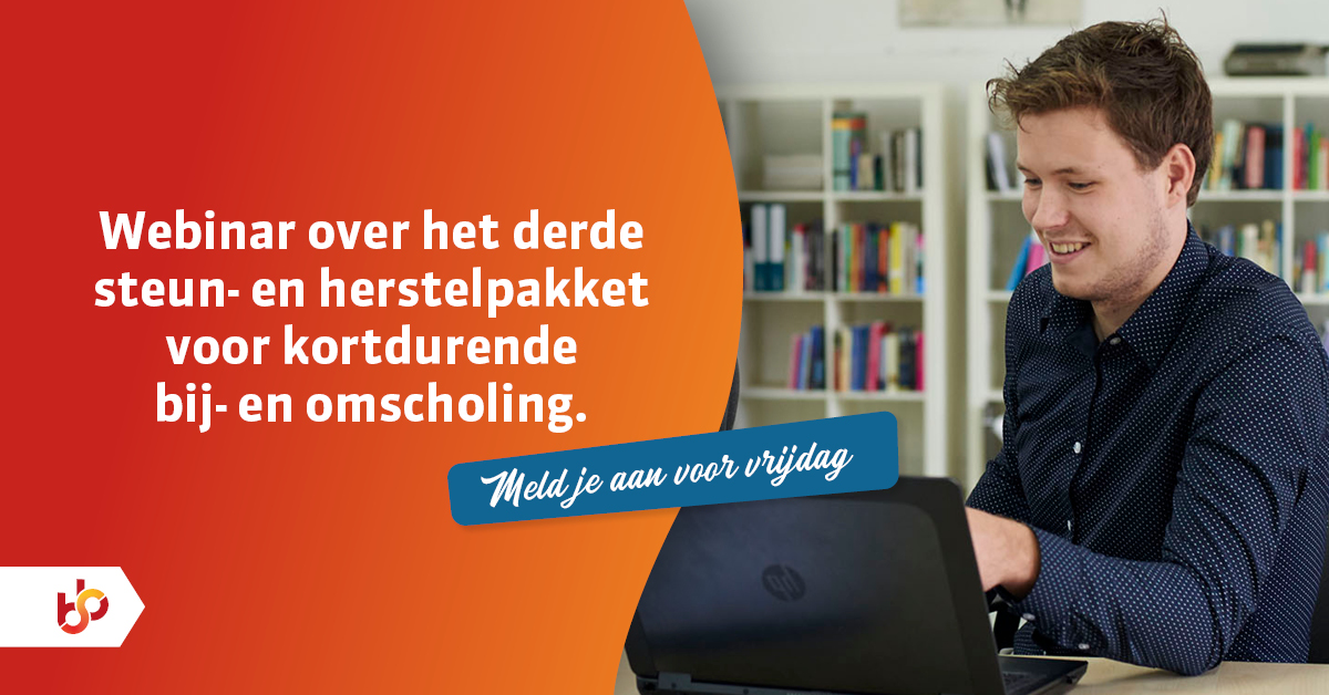 Vandaag en a.s. vrijdag volgen ruim 4000 werkgevers het #webinar over het 3e steun- &amp; herstelpakket (€63 mln) voor kortdurende bij- &amp; omscholing via ‘praktijkleren in het #mbo’ georganiseerd door <a href="/VNONCW/">VNO-NCW</a>, <a href="/MKBNL/">MKB-Nederland</a> en <a href="/SBBNL/">SBB</a>. Meld je aan voor vrijdag (15u): bit.ly/3iQtXR8