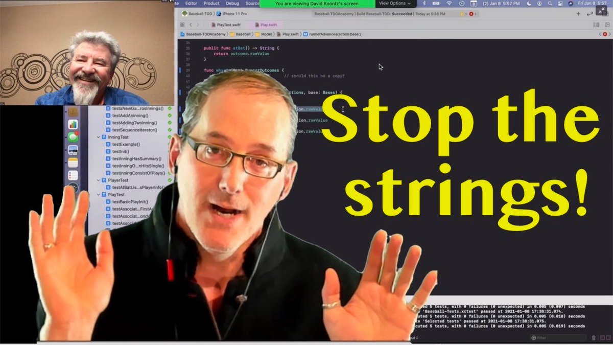 LancerKind's tweet image. The TDD.Academy gang tries #pairprograming on MacOS with Tuple, David’s Mac talks, and doing TDD for the UI of an iOS app. LIVE on Friday, Jan 29th, at 6:30 ET, 3:30 PT on Twitch/Youtube: buff.ly/2I7Ljul buff.ly/3rA2h6S