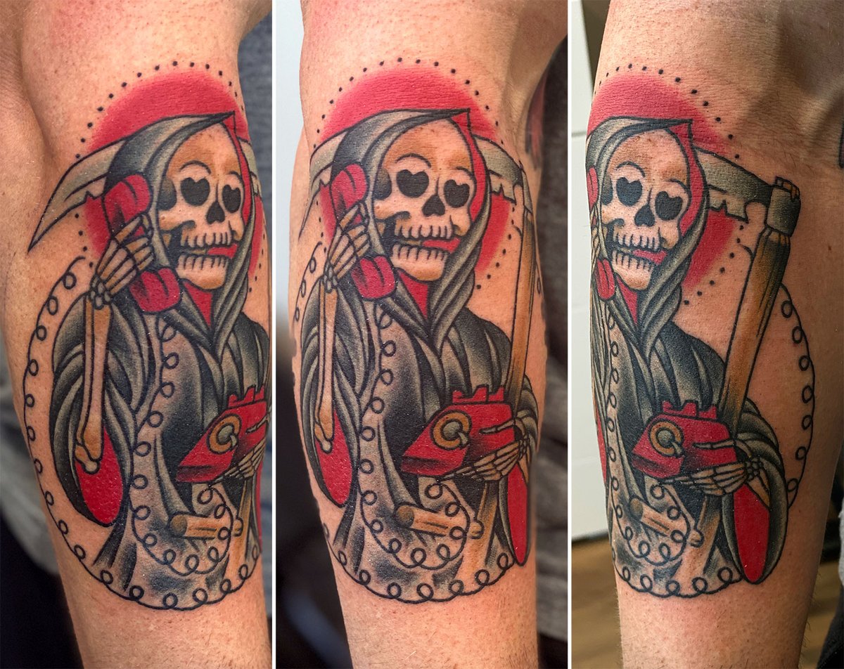 The Silver Key on X: Fun grim reaper tattoo done by John Kautz