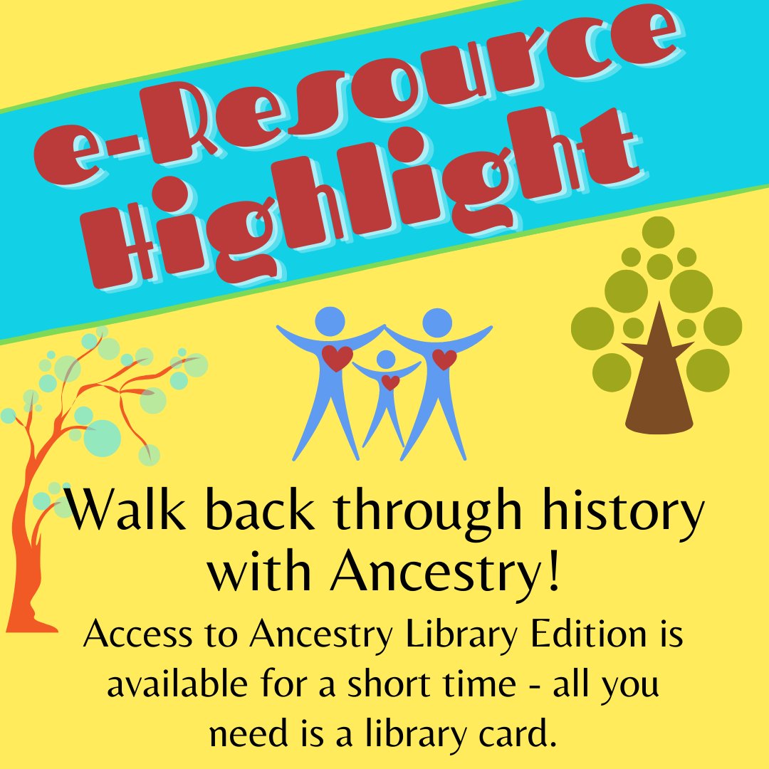 LaglibNY's tweet photo. Did you know that you have access to Ancestry Library Edition?  If you've ever been curious about your family tree, check it out! It's only available for a limited time. Get started here: https://t.co/yDY33M5OHx

#laglib #eresources #libraryresources https://t.co/mRrTSBPxaB