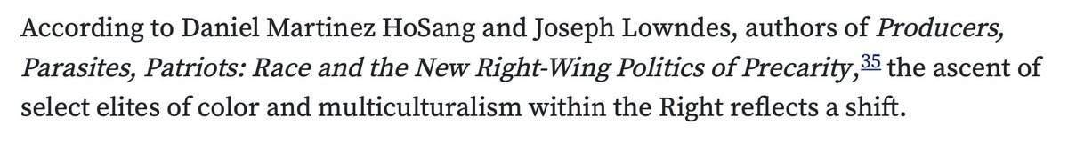 If race isn’t the glue that binds some Far Right groups together, what is? ”Disparities of wealth & income…” Patriarchy. And a vision of the US in which multiculturalism represents the ”ethical embodiment of an exceptional American national identity.”  https://escholarship.org/content/qt1q86f20p/qt1q86f20p_noSplash_28e66e3e1ca21c4a3cae5d22483da0b9.pdf?t=pz0jxz