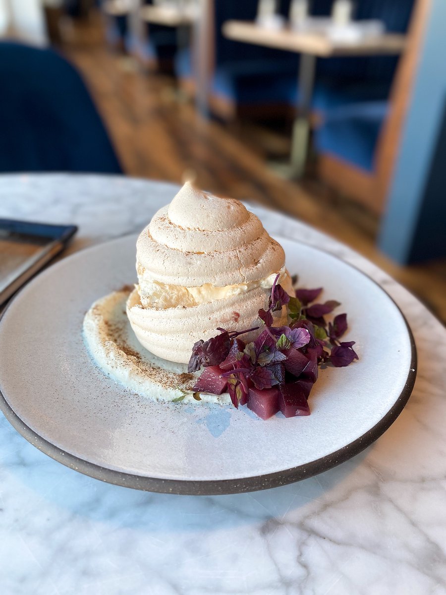 Are you in the mood for something sweet? Try our Spiced Pear Pavlova with Pear Mousse &amp; Red Wine Poached Pear at our restaurant The Shipwright's Daughter!