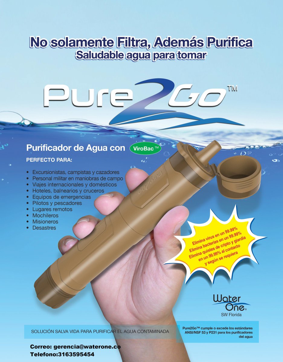 WaterOneCol's tweet image. Nuevo purificador de agua, uso personal, familiar, empresa.. (ciudad y campo),  la vida en una de agua.   #SeguraySaludable  #Tecnología  #única  
waterone.co