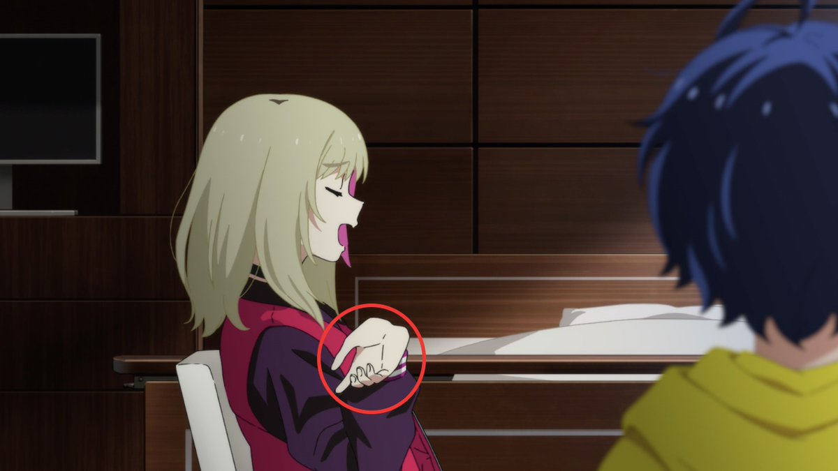 Ok, I’m aware of the obvious observations regarding… this, but as I was watching it for the third time, I noticed something amazing. This is the first time in the scene where Rika’s hands aren’t curled up!We see Rika genuinely opening up to Ai in very subtle ways.