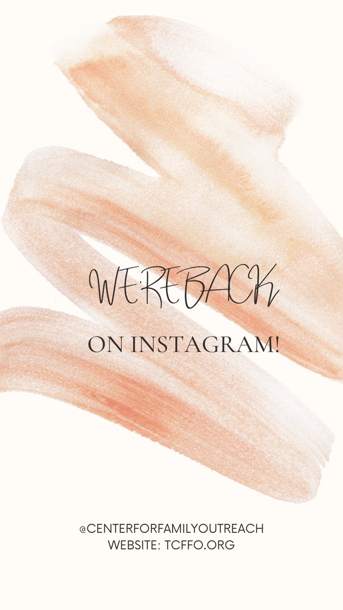 Go follow our Instagram account @centerforfamilyoutreach  to stay updated on all The Center has to offer!