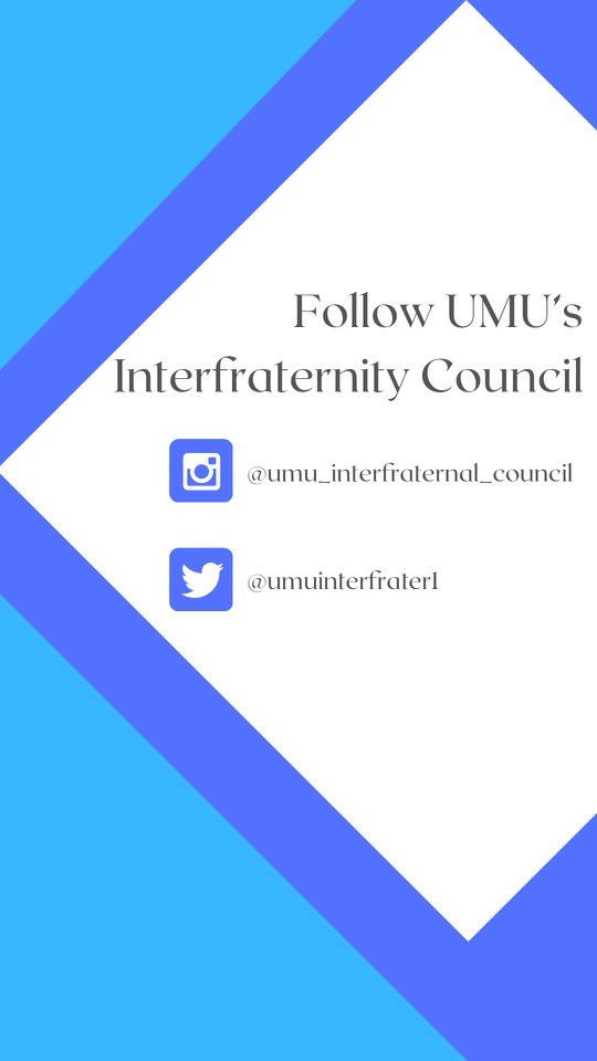 Go follow IFC’s new Twitter and Instagram for all the Fraternity updates you’ll need!! <a href="/umuinterfrater1/">UMU Fraternity Life</a> #gogreek #greeklife