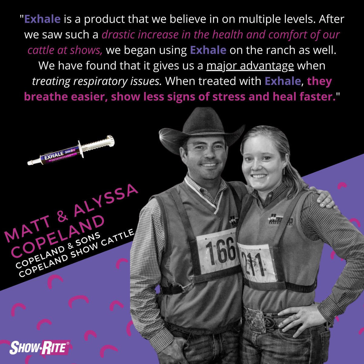 This product should be in your barn and tack box at all times and year round! Don’t believe us? See what Matt &amp; Alyssa Copeland have to say about it. 

#teamshowrite #showrite #stockshowlife #stockshow #livestock