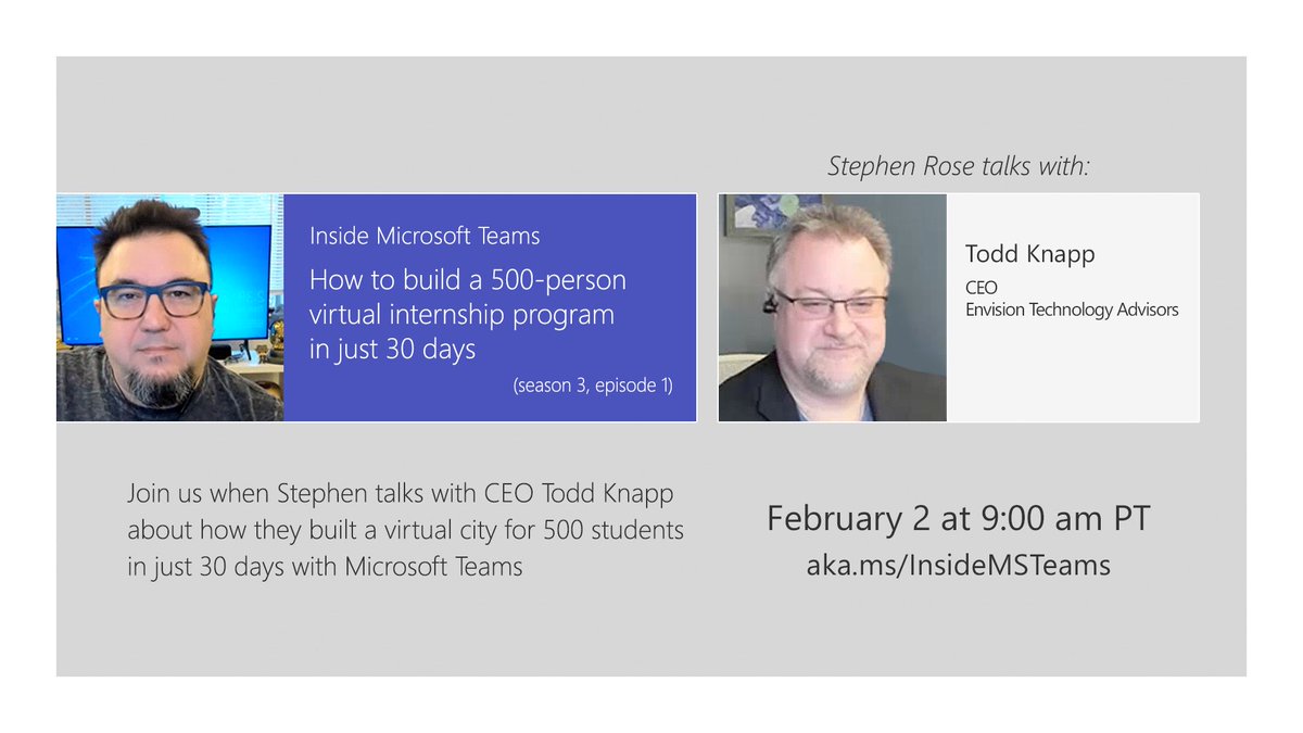 Office 365 Community (@office365_tech) on Twitter photo Join @stephelrose for a live #MicrosoftTeams webcast series for IT Professionals called #InsideMSTeams. You’ll learn about best practices for #hybridwork and on-premises work with #Teams and <a href="/Microsoft365/">Microsoft 365</a>. February 2 at 9:00 AM PT. Register now: msft.it/6015pQZTL Join @stephelrose for a live #MicrosoftTeams webcast series for IT Professionals called #InsideMSTeams. You’ll learn about best practices for #hybridwork and on-premises work with #Teams and <a href="/Microsoft365/">Microsoft 365</a>. February 2 at 9:00 AM PT. Register now: msft.it/6015pQZTL