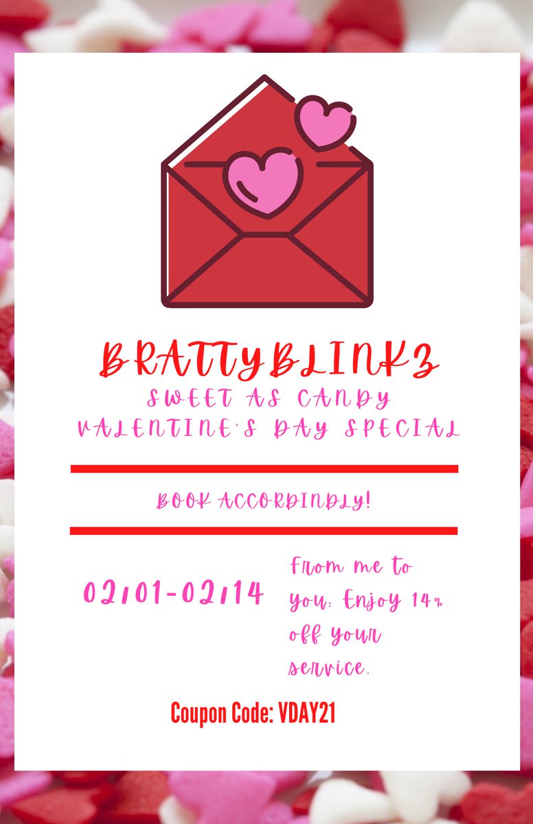BrattyBlinkzllc's tweet photo. VDAY special ends FEB14TH Don’t miss out on this awesome deal! 
•
•
•
•
#blackownedbusiness #bookyourappointmenttoday‼️☎️ #booknow #minklashes #minkeyelashextensions #albanyga #valdosta #columbus #atlanta #savannahgeorgia #tallahassee #dawsonga #americusga #saygoodbyemascara https://t.co/vAjYMgJ9O7