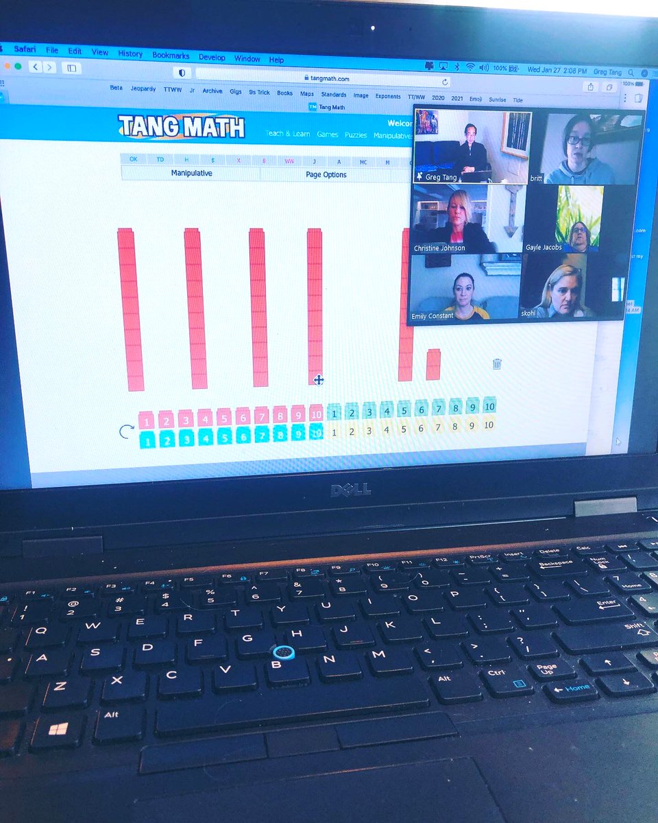 MLEPrincipal's tweet photo. If you aren’t collaborating with Greg Tang can you really call yourself a math teacher? ❄️❄️😁😁 

Snow Day learning w/THE math guy for our teachers; we can’t let the kids have all the fun! #mathchat #edchat #root4teachers #atplc #joyfulleader #edutwitter #g2greqt https://t.co/cPHrAL5xDn