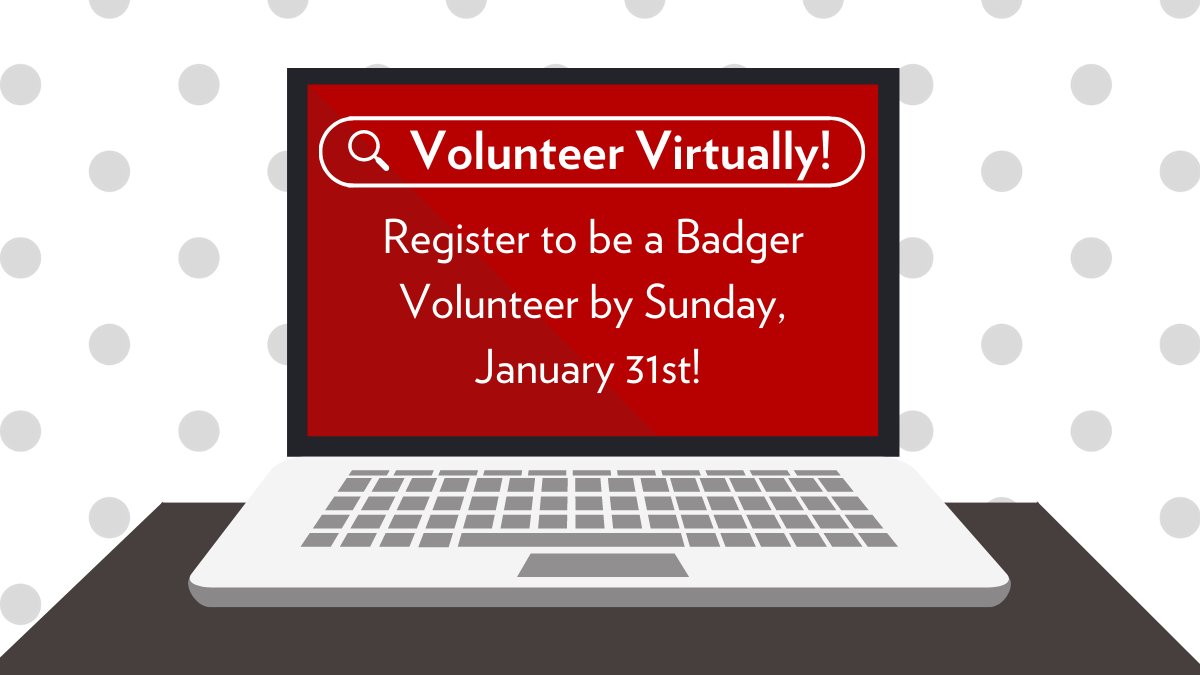 UW Morgridge Center (@morgridgecenter) on Twitter photo There's still time to register for Badger Volunteers! Registration closes on Sunday, January 31. Sign up today at go.wisc.edu/bv <a href="/BadgerVol/">Badger Volunteers</a> There's still time to register for Badger Volunteers! Registration closes on Sunday, January 31. Sign up today at go.wisc.edu/bv <a href="/BadgerVol/">Badger Volunteers</a>