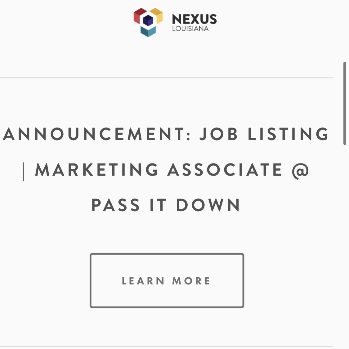 🚨 NEW JOB POSTING 🚨 
@nexuslouisiana is seeking a qualified individual to fill their open Full-Time Director of Marketing &amp; Communications position. Learn more and apply at nexusla.org