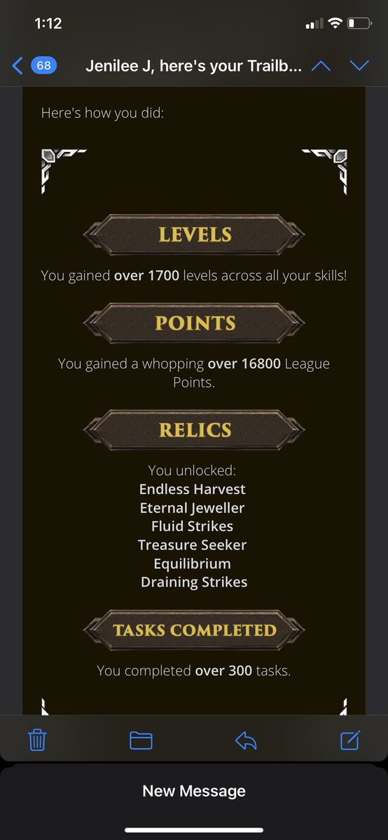 Final stats for trailblazer leagues! Trailblazer leagues was so fun to try out! Been back on the main game for a month now though and it feels good to be playing normal RuneScape again