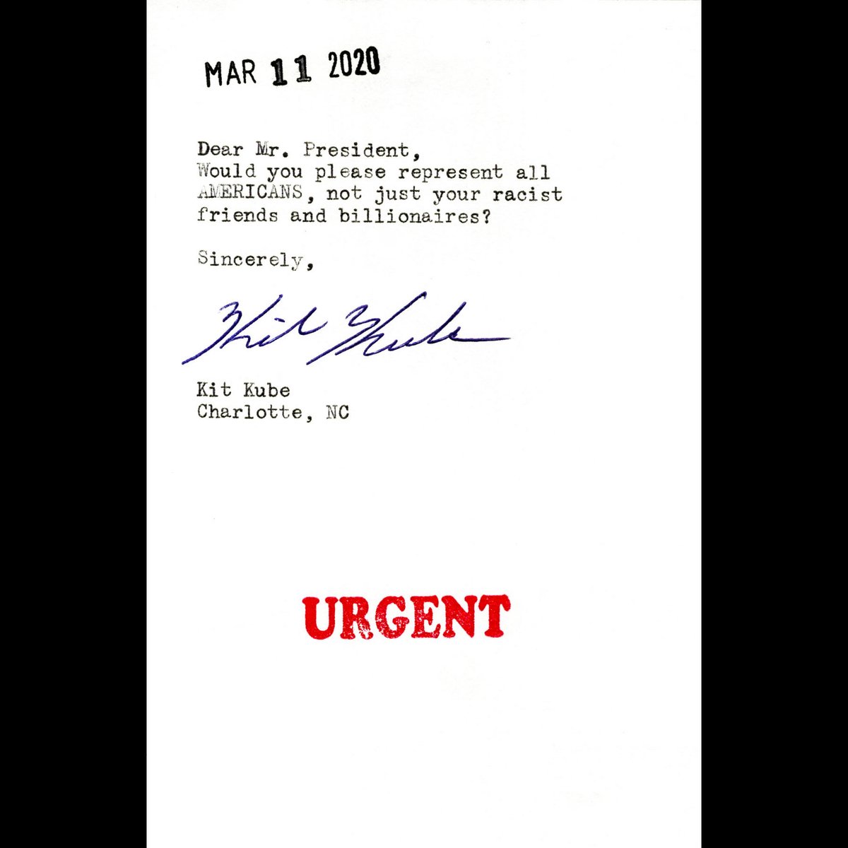 SherylOring's tweet photo. Today’s three cards typed during a performance at UNC Charlotte in 2020. During the first 100 days of the Biden presidency, I will be mailing each card from 2020 directly to the White House. @JoeBiden @KamalaHarris #iwishtosay #activatingdemocracy @POTUS https://t.co/8CUDu1U6gz