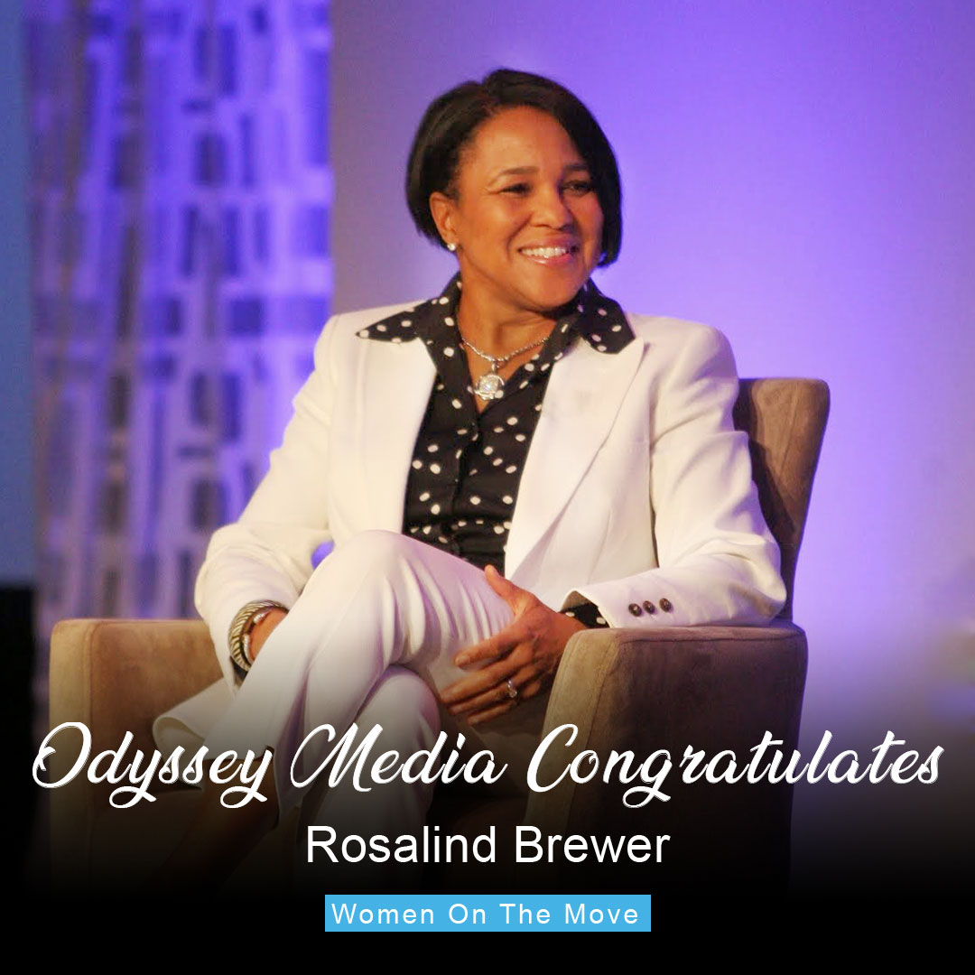 OdysseyMediaCo's tweet photo. Odyssey Media would like to congratulate Odyssey woman Roz Brewer on becoming the first and only black woman to head a Fortune 500 company. On March 15, Roz will become the CEO of Walgreens, taking over for Stefano Pessina, who has led the company since 2014. https://t.co/8uvbp0ZXCb