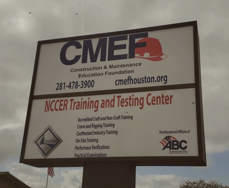 Looking to become NCCER Certified? CMEF offers computer assessments, hands on test, and much more!
Call 281-478-3900 for more information.