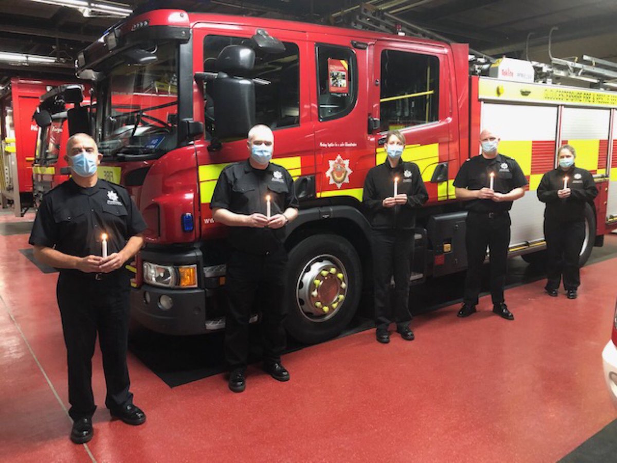 Here are some pictures from a few of our @Glosfire crews who remembered the victims of the Holocaust and other atrocities around the world earlier this evening.