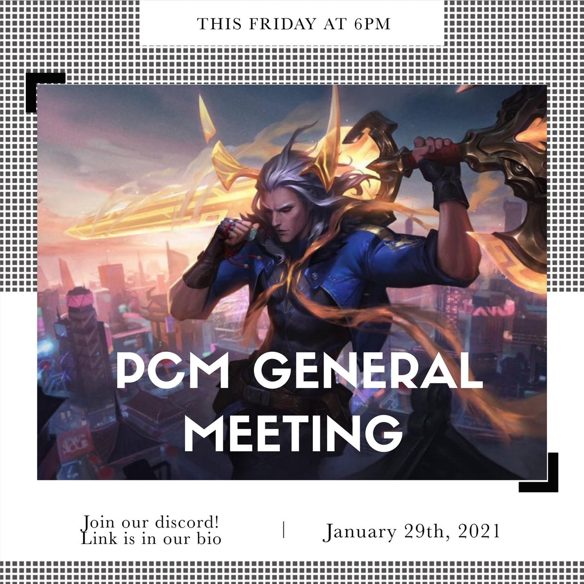 WGALOL's tweet photo. We have a general meeting this Friday at 6pm!! Stay until the end for a sweet surprise 🧧

Come join our discord! The link is in the bio. See you then 😄 https://t.co/AELDBkw4kS