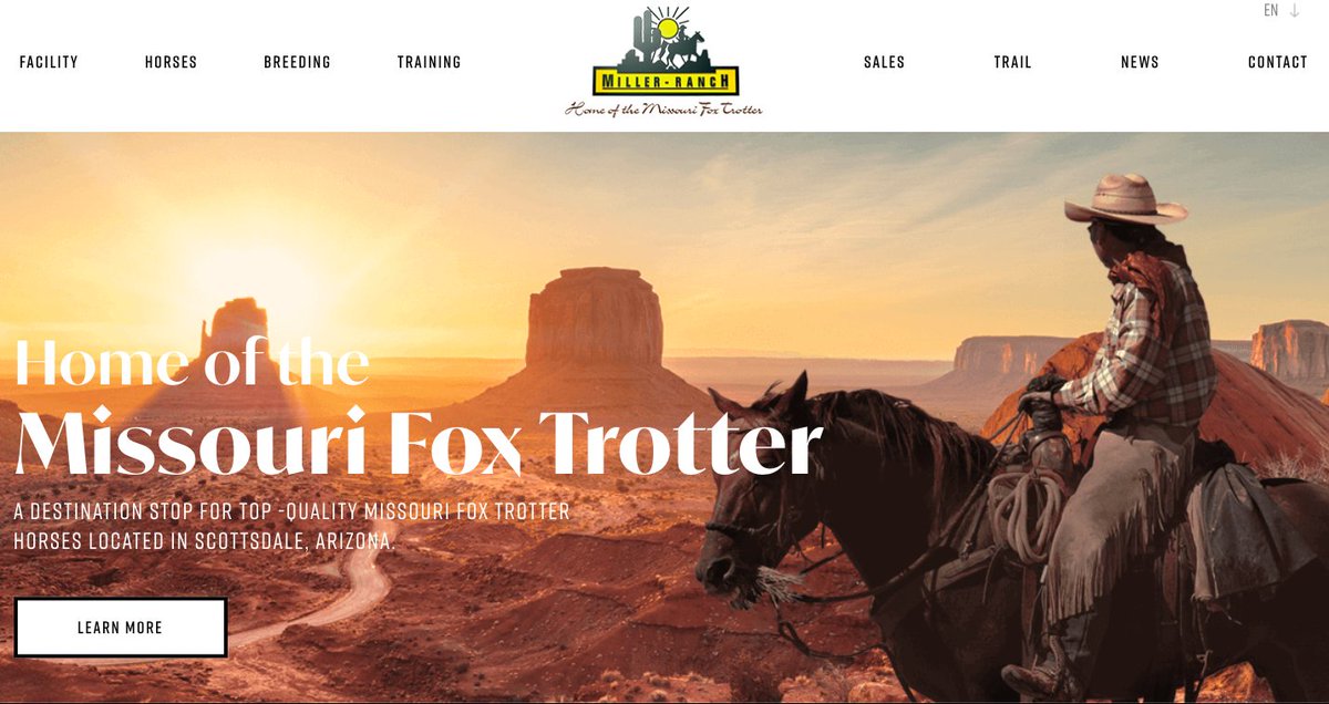 vuria's tweet image. Miller-Ranch is a twenty acre ranch in rural North Scottsdale dedicated to breeding and training the best Missouri Fox Trotter. 

See the brand new website that we just launched for them here: miller-ranch.com