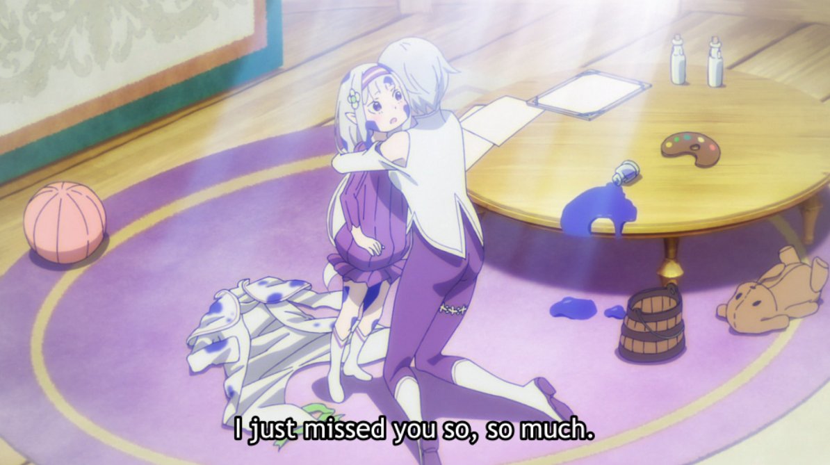 Coming back to the lighthearted bits, though some attentive people may've noticed it in EP39, we see that Emilia's "sugoooku" verbal tic (which CR never translates) is taken from Fortuna.As much as Emilia shut away her memories, she can't help but replicate those happy times.