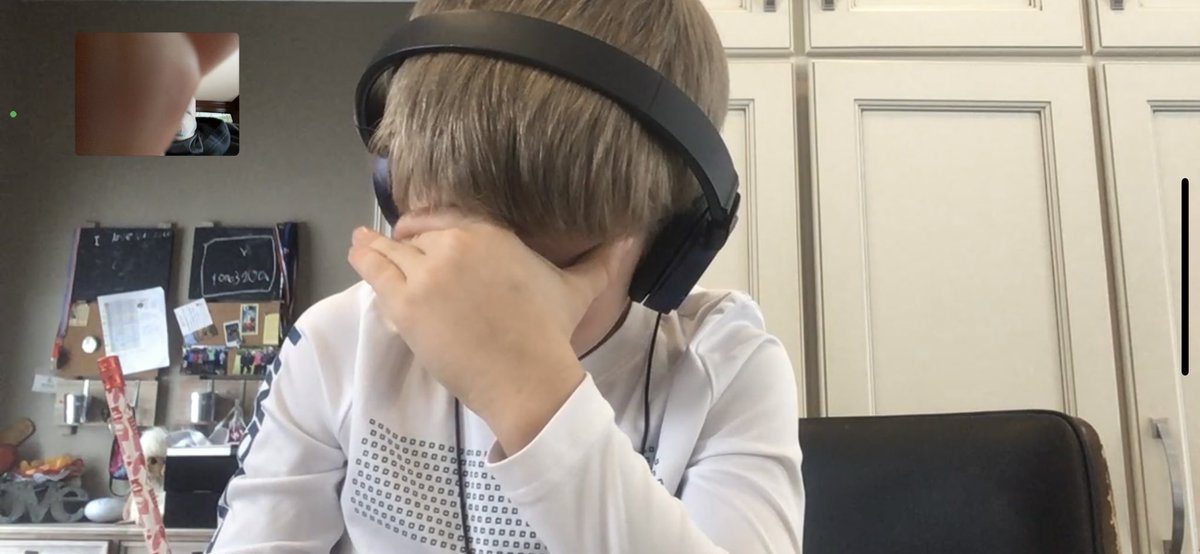 Hooksy33's tweet image. Rocking math homework while dad is in isolation.  #teachingneverstops.