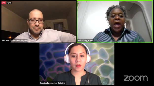 CASAbronx's tweet photo. CASA leader @LongAnitalong48 joins @NYSenatorRivera's Tenant & Homeowner webinar for the Bronx to educate our community about how we are fighting to #StopEvictions & #DefendCommunities!
NYers can fill out the #HardshipDeclaration @ https://t.co/nUm7B3NNK2
DM CASA for support! https://t.co/zOs4B0L0RF