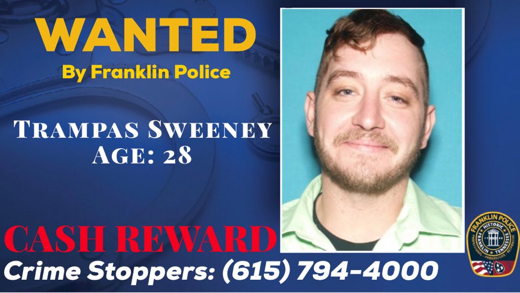 WANTED: Trampas Sweeney. He may be armed. Spot him? Call 9-1-1

franklinpdnews.com/2021/01/27/sus…