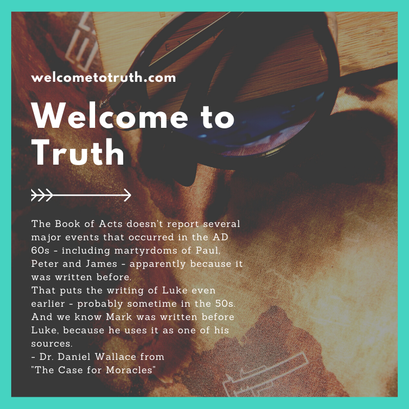 The Book of Acts is SUCH an Important Book in Dating Our New Testament Documents.  #TheBible #Bible #WelcomeToTruth #ChristianEvidences <a href="/DanielBWallace/">Daniel B. Wallace</a>