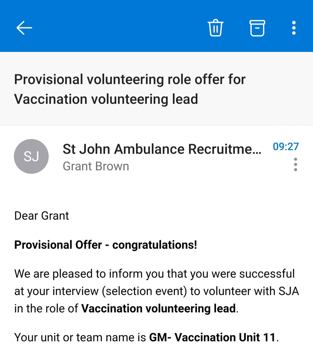 OnlyGrantBrown's tweet image. Today is one of the proudest days in my professional life. I have been selected to be a Volunteer Vaccination Lead with @stjohnambulance
To lead a team of up to 100 dedicated volunteer vaccinators in such a massive operation is experience that money cannot buy
#grateful