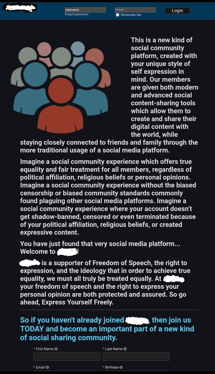 MaybeRealDTrump's tweet photo. @GeoffRBennett I always keep my promises! My team of great web developers, frankly some of the best, have been working hard to build my own social media platform. I'm being told great things, it's going to be huge! Here's the first ever sneak peak at what we're doing.
#facebookalternative https://t.co/VX0Ak1sltv