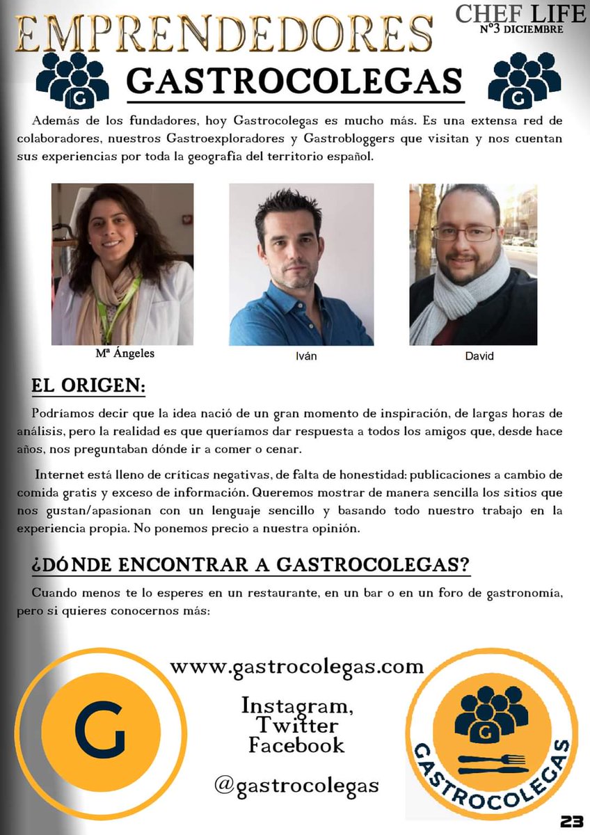 gastrocolegas's tweet photo. Nos sacan en la revista #ChefLife #Gastrocolegas #GastrocolegasenCasa #gastroproductos 🔝🔝🔝 https://t.co/ttl0rM9VmY