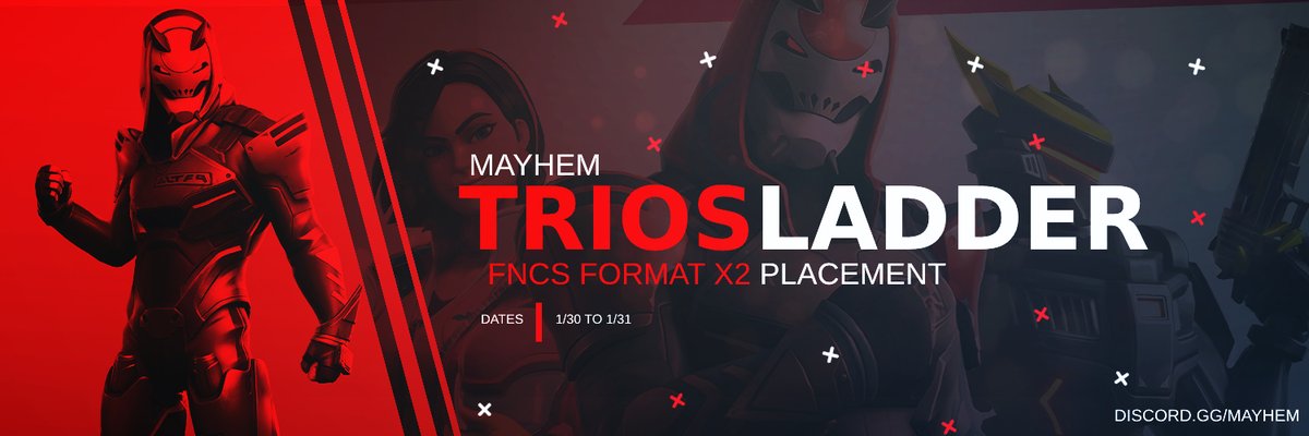 MayhemNA's tweet image. 1/30 &amp;amp; 1/31 Trio Ladder 
Please join our Mayhem Client lobby as codes will be posted here: mayhem.gg/invite/3431c973
More information can be found here: discord.gg/mayhem