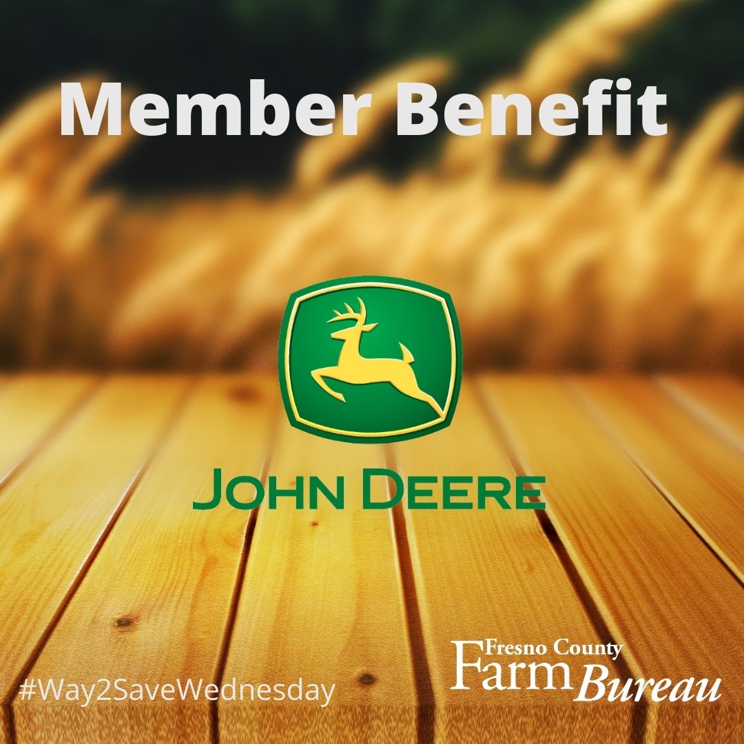 fcfb_ag's tweet image. California Farm Bureau members receive an upgraded John Deere Rewards membership (Platinum 1) – which unlocks extra discounts on equipment, parts and merchandise. Don’t wait – visit JohnDeere.com/FarmBureau today to register!
#Way2SaveWednesday #fcfb #cfbf #farmbureau