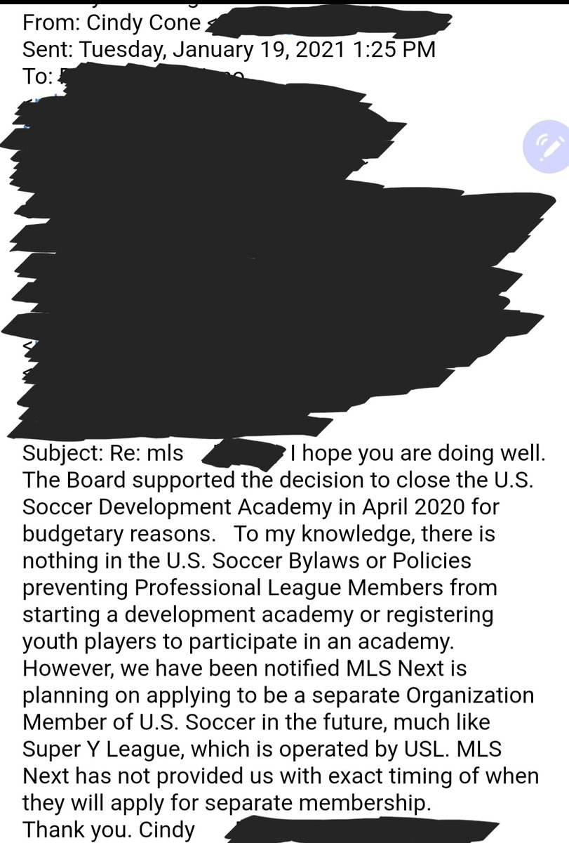 So... I was right. I know a bunch of you all think I am an alarmist... but here is Cindy Cone speaking on MLSs desire to register their youth players directly.  https://twitter.com/THEChrisKessell/status/1261348789945860099