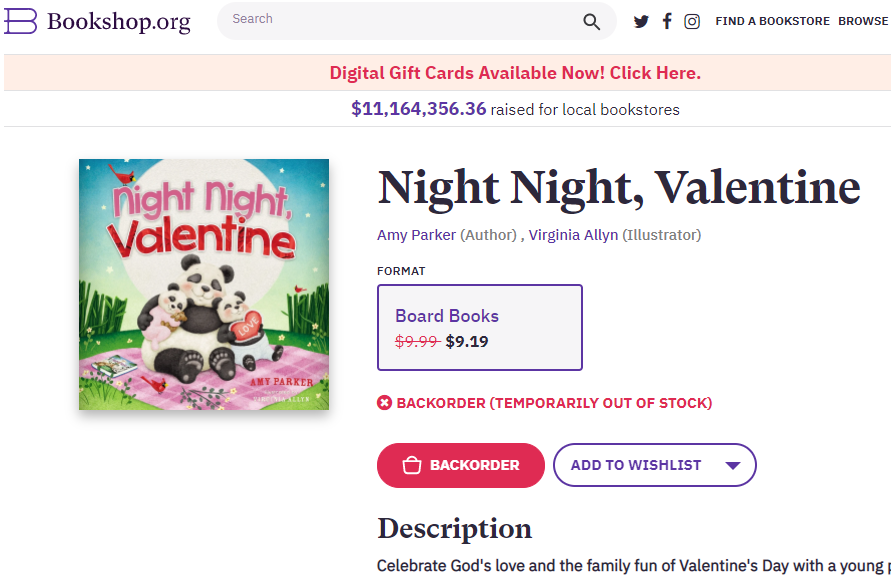 Welp, you bought out Bookshop. (Thanks for supporting indies!) But Parnassus still has 10 copies on their shelf! 😊 buff.ly/39nDRGP #valentines #kidlit #shoplocal